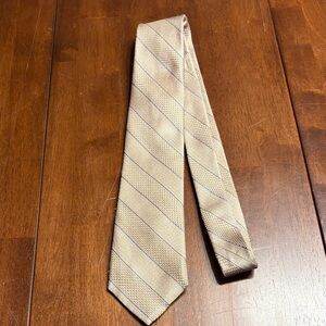 Michael Kors Light Beige Striped Silk Tie